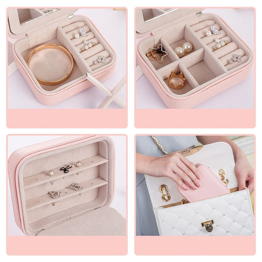 Organizador de Joyas Portátil con Compartimentos y Cierre - Caja de Viaje para Anillos y Aretes - Image 2