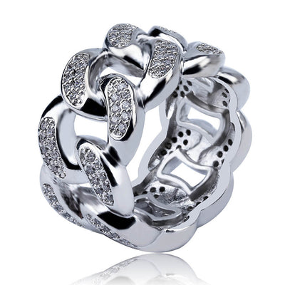 Anillo Cuban Link Dorado Hip Hop Ice Cube para Hombre - Image 11