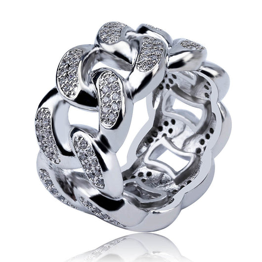 Anillo Cuban Link Dorado Hip Hop Ice Cube para Hombre - Image 11