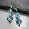Bohemian Creative Curved Wavy Earrings Inlaid Hylan Cat's Eye Gemstone Swinging Earrings Azul