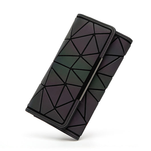 Cartera Larga para Mujer con Diseño Geométrico y Cierre Luminoso - Image 9