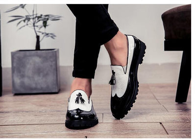 Zapatos Casuales Hombre Estilo Coreano con Borlas y Suela Gruesa - Image 8