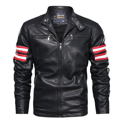 Chaqueta de Cuero para Motocicleta con Cuello Alzado - Image 16