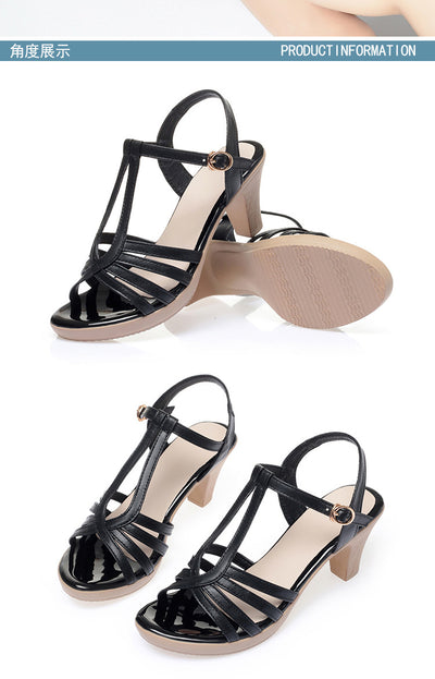 Sandalias de Tacón Grueso Elegantes para Mujer - Cuero Suave Resistente al Agua - Image 12