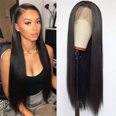Diadema de Cabello Liso Negro en Fibra Sintética Premium - Image 10