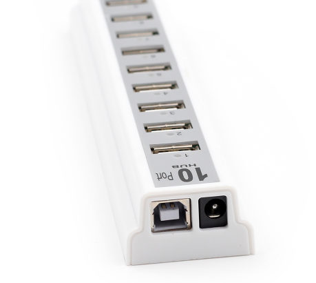 Hub USB GOOJODOQ de 10 Puertos con Adaptador de Corriente