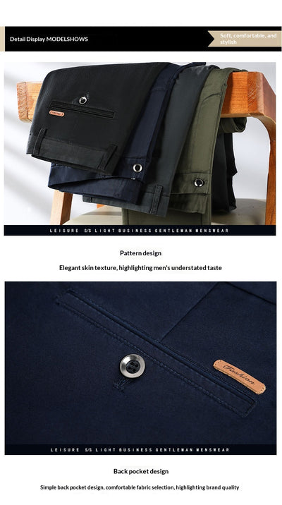 Pantalones de Vestir Hombre Corte Recto Ajuste Suelto con Elastano - Image 11