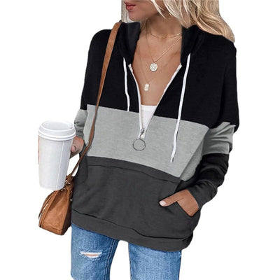 Sudadera con Capucha y Cierre de Mujer - Diseño Bicolor de Manga Larga - Image 5