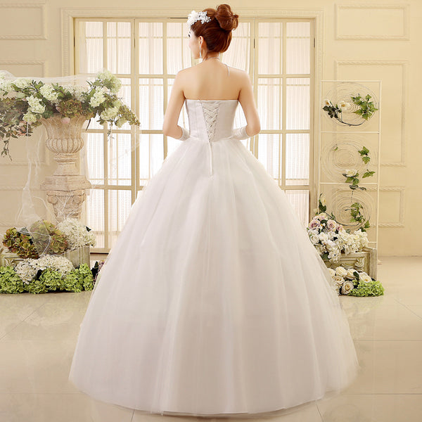 Vestido de Novia Estilo Coreano con Escote Tubo