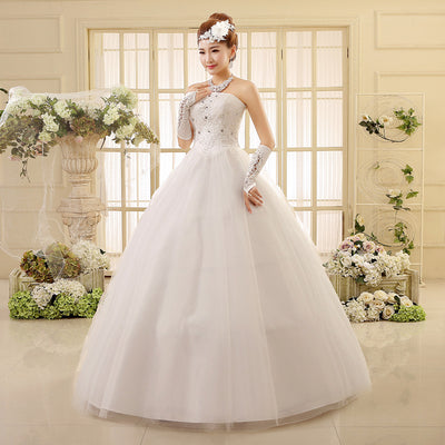 Vestido de Novia Estilo Coreano con Escote Tubo - Image 3