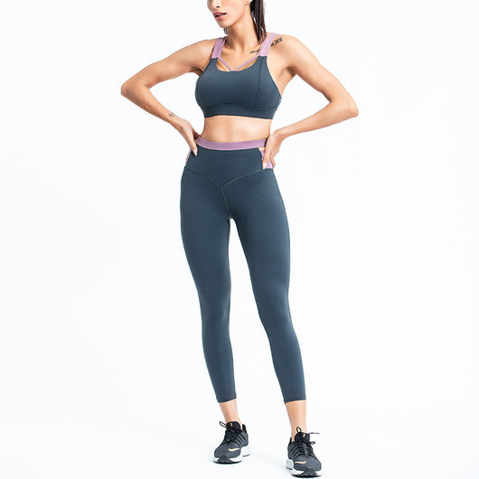 Conjunto Deportivo Yoga Mujer Ajustado Bicolor - Image 22
