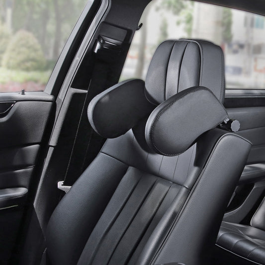 Almohada Cervical Ajustable para Auto - Soporte Ergonómico de Cuero para Viajes