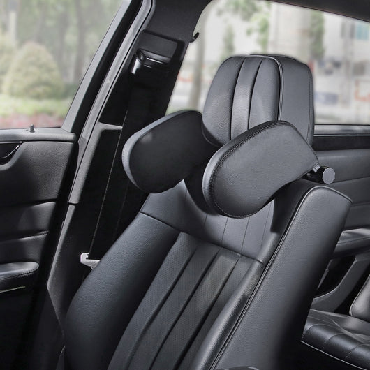 Almohada Cervical Ajustable para Auto - Soporte Ergonómico de Cuero para Viajes