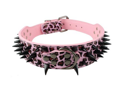 Collar de Cuero para Perro Grande con Púas Negras - Image 4