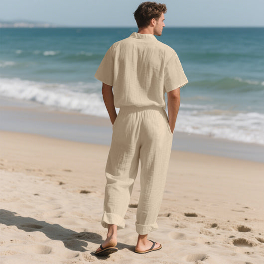 Conjunto de Playa: Polo Casual con Botones y Shorts Cómodos - Image 16