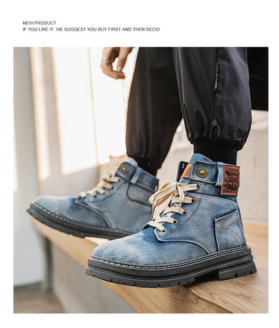 Botas Martin Denim Talla Grande para Hombre - Calzado de Trabajo Versátil - Image 10