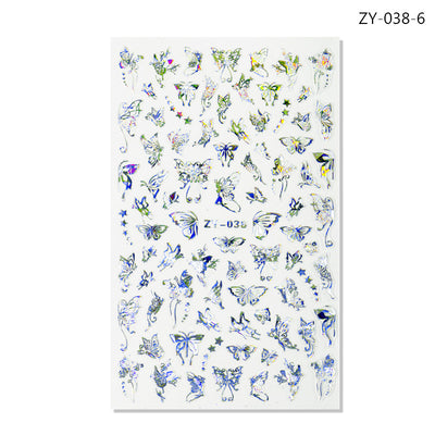 Calcomanías de Uñas Efecto Mariposa con Brillo Láser - Image 17