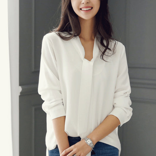 Blusa Elegante de Manga Larga con Lazo - Image 11