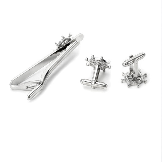 Gemelos y Pasador de Corbata Timón Elegante para Hombre - Image 14