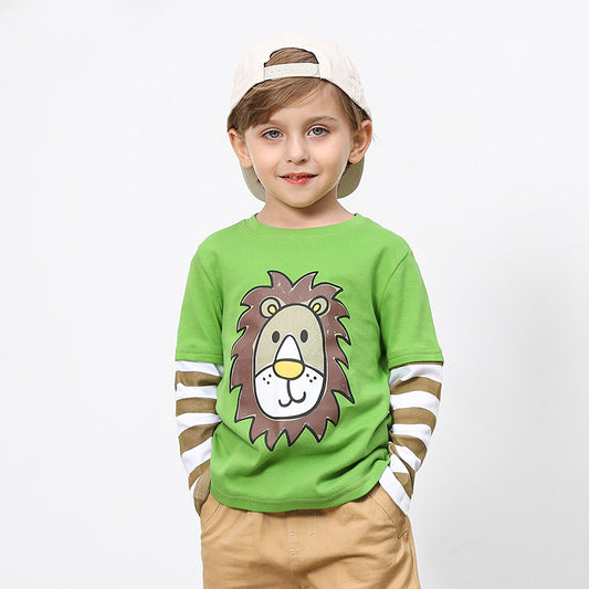 Camiseta de Manga Larga con Costuras Decorativas en Algodón