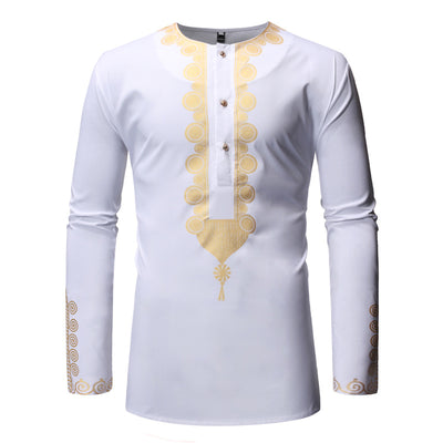Camisa Casual de Manga Larga con Brillo Metalizado para Hombre - Image 3