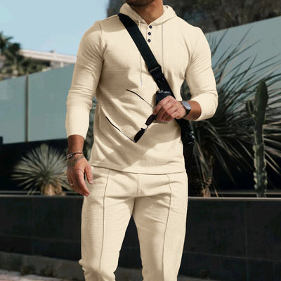 Conjunto de Sudadera y Pantalón Texturizado con Capucha - Estilo Europeo Moderno - Image 6