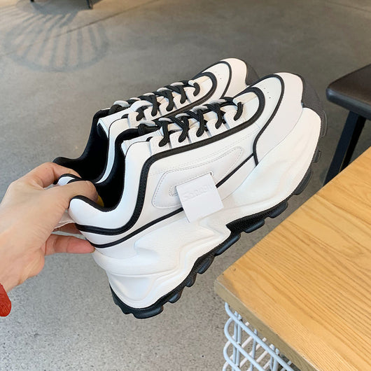 Zapatillas Deportivas Casual Blancas con Suela Gruesa para Mujer - Image 2