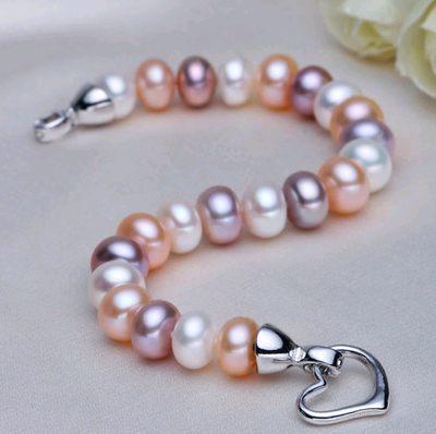 Pulsera de Perlas Moradas Agua Dulce - Joya Vintage Europea - Image 3