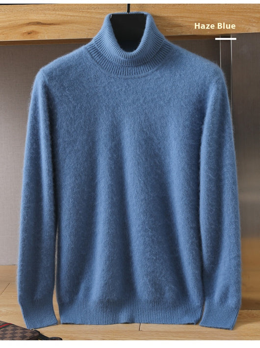 Suéter Pullover de Cuello Alto Holgado en Visón para Hombre - Invierno - Image 29
