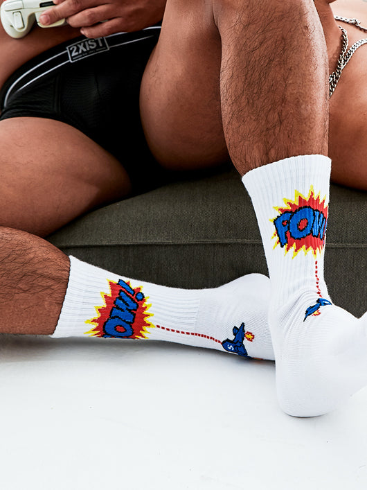 Calcetines Deportivos Altos con Patrón de Avión - Comodidad y Estilo para Fitness - Image 4