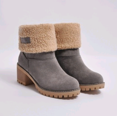 Botas de Nieve Caña Media con Talón Reforzado en Gamuza - Image 7