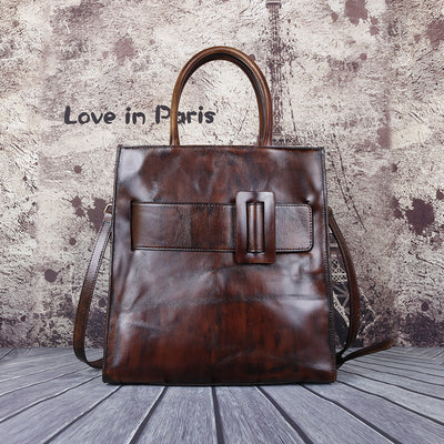 Bolso Bandolera de Cuero Genuino Estilo Chino Grande Capacidad - Image 3
