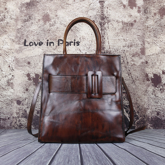 Bolso Bandolera de Cuero Genuino Estilo Chino Grande Capacidad - Image 3