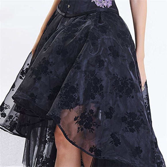 Falda Bordada con Encaje Elegante
