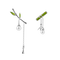 Verde Lamp Antique Earrings Temperament Plateado Needle Pequeño Earrings 4 Estilo