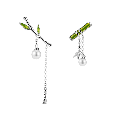 Aretes de Temperamento Verde Antiguo con Aguja de Plata - Diseño Delicado - Image 3