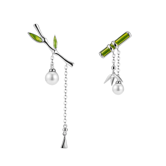 Aretes de Temperamento Verde Antiguo con Aguja de Plata - Diseño Delicado - Image 3