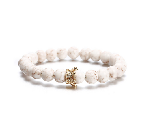 Pulsera de Piedra Volcánica con Circonitas y Corona de Moda Europea - Image 7