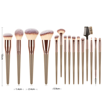 Set de 15 Brochas de Maquillaje Profesional con Aplicadores para Sombra - Image 20