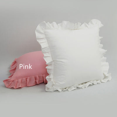 Funda de Almohada de Algodón Blanco con Encaje Plisado y Volantes Hechos a Mano - Image 10