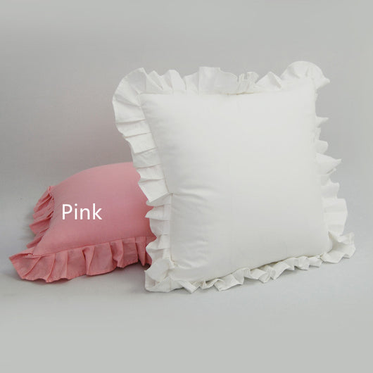 Funda de Almohada de Algodón Blanco con Encaje Plisado y Volantes Hechos a Mano - Image 10