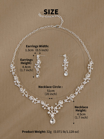 Conjunto de Aretes y Collar con Perlas y Cristales para Mujer - Image 35