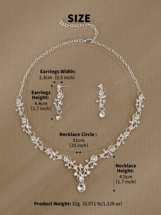 Conjunto de Aretes y Collar con Perlas y Cristales para Mujer - Image 35