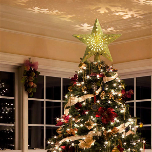 Estrella Luminosa LED para Árbol de Navidad con Proyector Láser de Copos de Nieve - Image 9