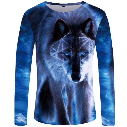 Camiseta Manga Larga Serie Lobo Impresión 3D para Hombre - Image 19
