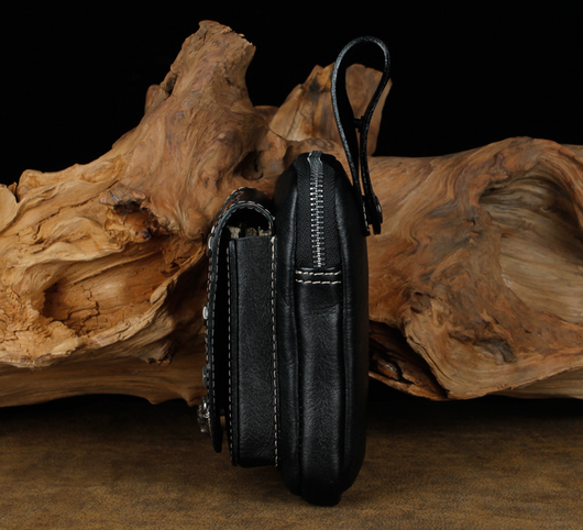 Bolsa de Cintura de Cuero para Hombre - Riñonera Deportiva Multifuncional - Image 2