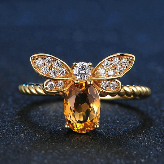 Anillo de Citrino con Abeja - Image 3