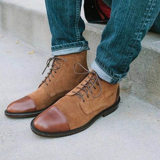Botas Cortas para Hombre con Tacón Cuña Plano - Image 12