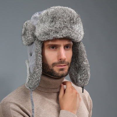 Gorro Térmico Unisex de Piel de Conejo con Protección Auditiva para Clima Frío - Image 11