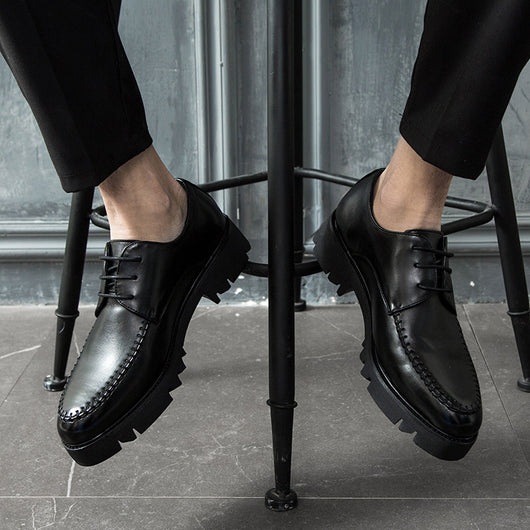 Zapatos de Vestir Británicos para Hombre con Punta Afilada y Plataforma
